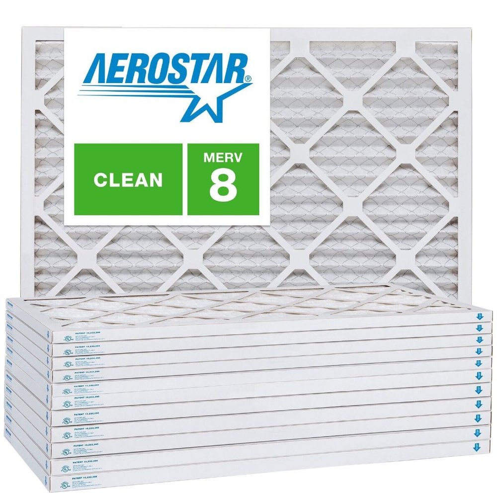 Aerostar 16 3/8x21 1/2x1 MERV 8 Pleated Air Filter, AC Furnace Air Filter, 2PK
